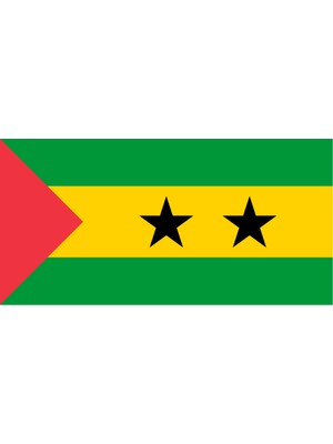 Sao Tome ve Principe Ülke Bayrağı 45X22CM Duvar Tablosu Çerçevesiz Pvc Tablo