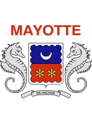 Mayotte Ülke Bayrağı 45X30CM Duvar Tablosu Çerçevesiz Pvc Tablo