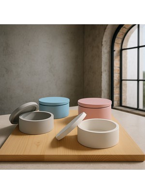 Renkli Oval Kase ve Çerezlik, Kapaklı Taş Kutu, Şık ve Fonksiyonel Tasarım