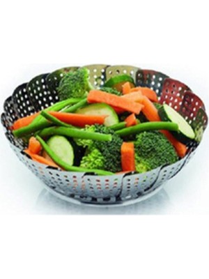 Katlanabilir Paslanmaz Metal Sebze Pişirme Sepeti, Pratik ve Kullanışlı Ürün.