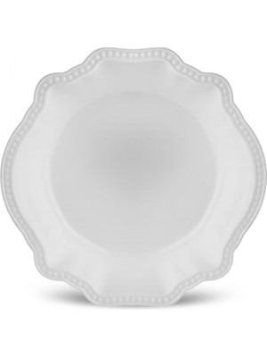 Beyaz Dantel Kase, 22 Cm, Şık ve Zarif Ev Dekoru Için Ideal.