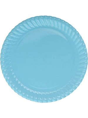 8'li 23CM Mavi Düz Karton Tabak Seti, Şık ve Kullanışlı.