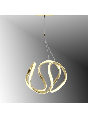 Orta Kavis Sarı Kaplama Gün Işığı Ledli Avize, Şık ve Modern Aydınlatma Seçeneği