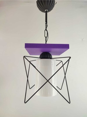 Modern Boyalı Antre ve Çocuk Odası Avizesi, Mor, Şık ve Işıltılı Tasarım