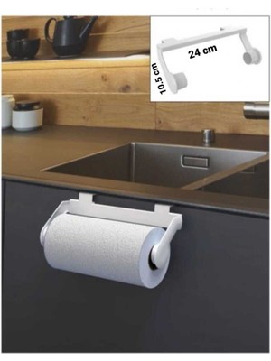 Dolap Kapağına Asılan, Vidasız Rulo Kağıt Havlu Askısı, Şık ve Pratik Kullanım