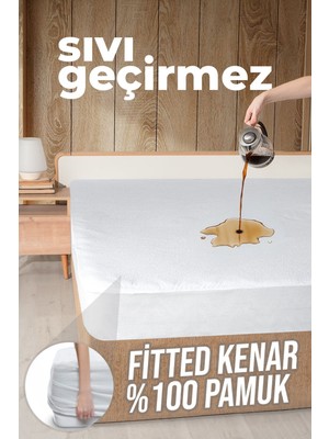 Yumuşak Pamuklu Su Geçirmez Yatak Koruyucu, Kapitoneli, 5 Ebat Seçenekli