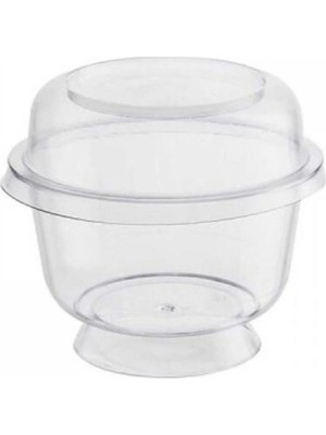 Turuncu, Ayaklı, 200 Ml, 10 Adet, Tatlı ve Sunum Kasesi Kapaklı Set