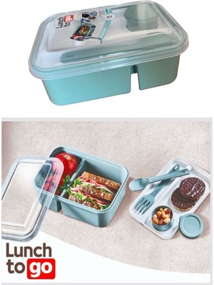 Bölmeli Plastik Beslenme Kutusu 920ML, 40ML, 14,5X20X7,4CM, Yeşil