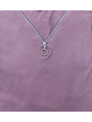 Balanne Viskon Likralı  Taşlı Anne Penye Bisiklet Yaka Uzun Kollu Anne Bluz Kadın Orta Yaş ve Üzeri