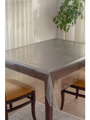 Gümüş Gri Simli Silinebilir Muşamba Masa Örtüsü S3200-10
