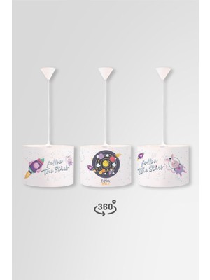 Büyük Beyaz Uzay Daire Sarkıt Aydınlatma, Modern ve Şık Tasarım