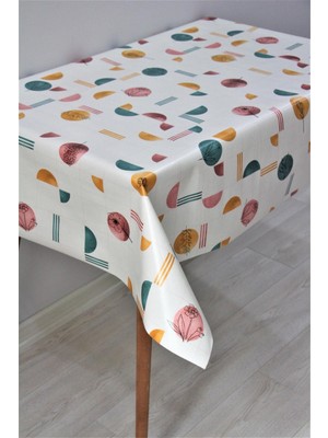 Elyaflı, Silinebilir, Pvc Muşamba Masa Örtüsü, Şık ve Kullanışlı, Turuncu Renkli