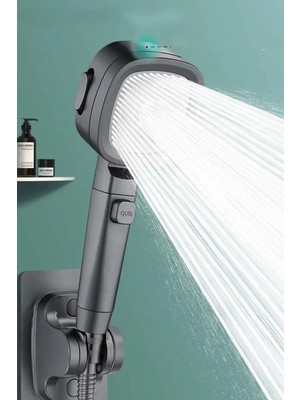 Kare Siyah Banyo Duş Başlığı Fonksiyonlu Su Tasarruflu Başlık