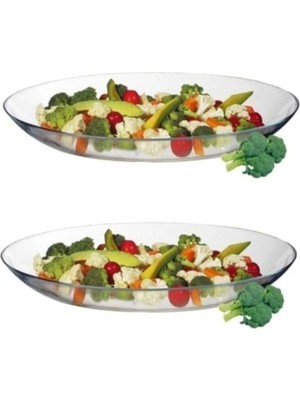 2'li Oval Servis Kayık Tabak 25 Cm, Beyaz, Şık ve Kullanışlı, Ev ve Davetler Için Ideal