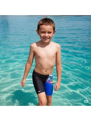 Speedo Printed Jam-Mer Erkek Çocuk Mayosu Mavi