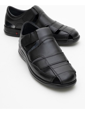 Maximoda Hakiki Deri Erkek Sandalet Cırtlı Bağlama İle Casual Kullanım İçin Tasarlandı