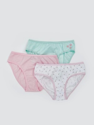Lcw Kids Pembe Baskılı Kız Çocuk Külot 3'lü