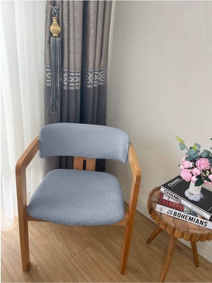 Lastikli Likralı Gri Sandalye Kılıfı, Jakarlı ve Şık Tasarım (40X70, 60X70)