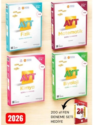 ÜçDörtBeş Yayınları - 2026 Ayt Matematik Fizik Kimya Biyololoji Soru Bankası Fen Bilimleri Sayısal