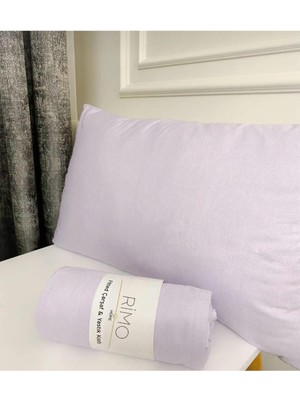 Mor Lastikli Çok Renkli Rahat Yatak Örtüsü Seti