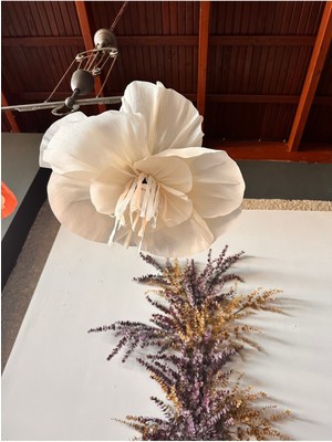 Bohem Çiçek Avize, Ekru, Şık ve Modern Aydınlatma Parçası