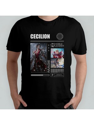 Pixxa Mobile Legends Cecilion Unisex %100 Pamuklu Bisiklet Yaka T-Shirt