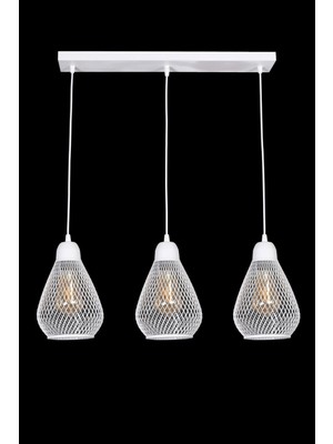 Modern Büyük Rustik Beyaz Üçlü Sıralı Avize, Salon, Yatak Odası ve Kafe Için Ideal