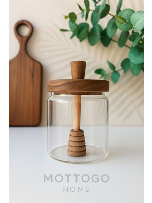 Kapağıyla Şık 450 ml Cam Bal Kavanozu, Doğal ve Kullanışlı Tasarım