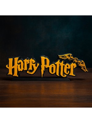 Harry Potter Yazılı 3D Dekoratif Obje 20CM | Masaüstü Süs ve Duvar Aksesuarı | Film Temalı Hediye