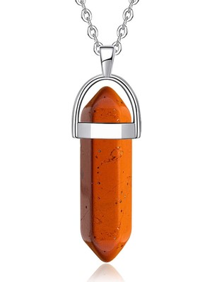 Tesbih Atölyesi Sertifikalı Doğal Kahverengi Jasper Taşı Kolye