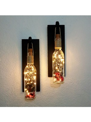 Siyah LED Işıklı Peri Duvar Dekoru, 2’li Set, Modern ve Şık Tasarım