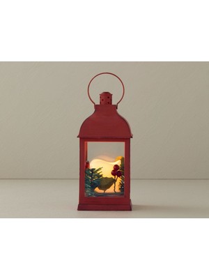 Yılbaşı Twist Fener 10X10X23 cm Kırmızı, Şık ve Renkli Dekorasyon Için Ideal Seçenek