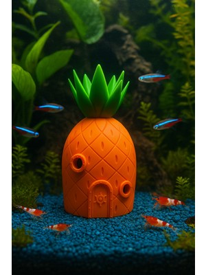 Sünger Bob Ananas Akvaryum Evi – Dekoratif Balık Yuvası