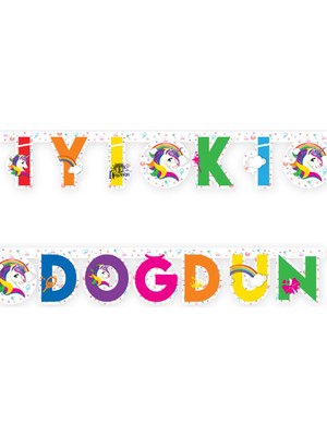 Çok Renkli Unicorn Doğum Günü Seti, Neşeli ve Renkli Kutlama Malzemeleri