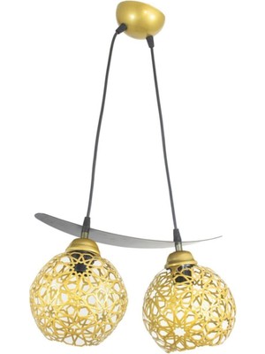 Şık Selçuklu Motifli Kayık Tarz Sarkıt Avize, Zarif Aydınlatma Seçeneği