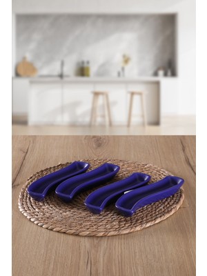 Kobalt Mavi 18CM 4'lü Zeytinlik Set, Şık ve Modern Ev Dekoru Için Ideal