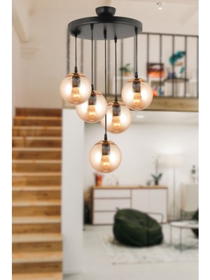 Şık Siyah Sarkıt Tepsi Seti, Cam Detaylar, Modern ve Lüks Tasarım