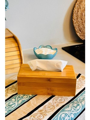 Doğal Bambu Peçetelik, 23X11X8,5 Cm, Şık ve Hafif Ahşap Tasarım