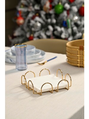 Paslanmaz Metal 18 cm Kare Peçetelik, Mutfak, Kafe, Restoran, Otel Için Şık ve Kullanışlı