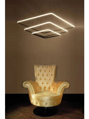 Modern Siyah Kasa Beyaz Ledli Üçlü Avize, Şık ve Modern Aydınlatma Seçeneği