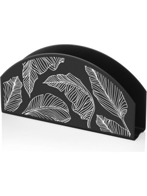 Siyah Peçetelik 16X8 cm - Zarif ve Kullanışlı Ev ve Ofis Aksesuarı