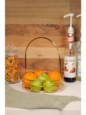 Parlak Metal Meyve ve Sebze Sepeti, Şık Sunum ve Saklama Için Ideal