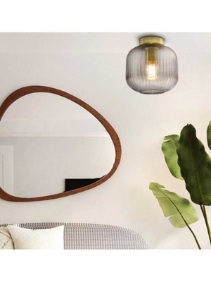 Füme Cam Rustik Tavan ve Duvar Aplik, Otel, Mutfak, Oturma, Koridor Aydınlatma