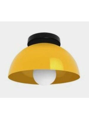 Modern Spor Plofonyer Tavan Avize Sarı 30 cm Siyah 30 cm