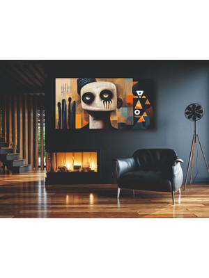 Canlı Renkler ve Farklı Yüz Ifadesi Kanvas Tablo, Dekoratif ve Şık Tasarım