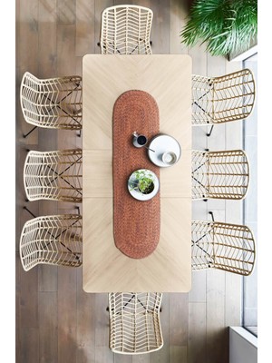 El Yapımı Örgü Kiremit Runner 37X136, Şık ve Doğal Dekorasyon Ürünü