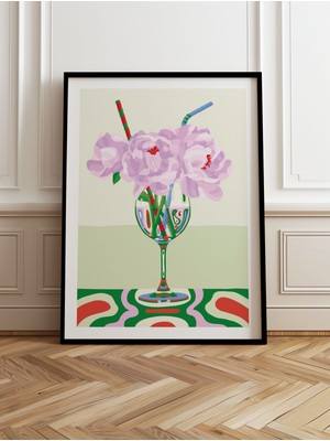 Şık Ahşap Çerçeveli Tek Parça Poster Tablo TK/834 Siyah