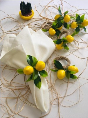 Sarı Limon Salkım 6'lı Peçete Yüzüğü, Şık ve Kullanışlı Ev Aksesuarı
