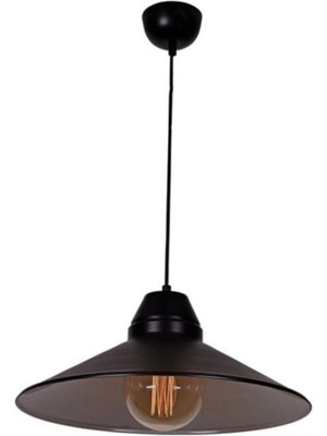Rustik Siyah Metal Sarkıt Avize, 42 cm Çap, Şık ve Dekoratif Aydınlatma Seçeneği