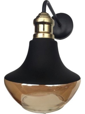 Vintage Tarzı Rustik Cam Aplik, Siyah Renk, Şık ve Zarif Aydınlatma Seçeneği